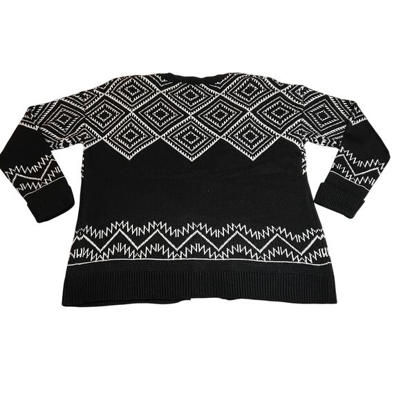 Romeo & Juliet Couture Open Front Geometric Knit Cardigan Sweater Size L Casual - Picture 2 of 8